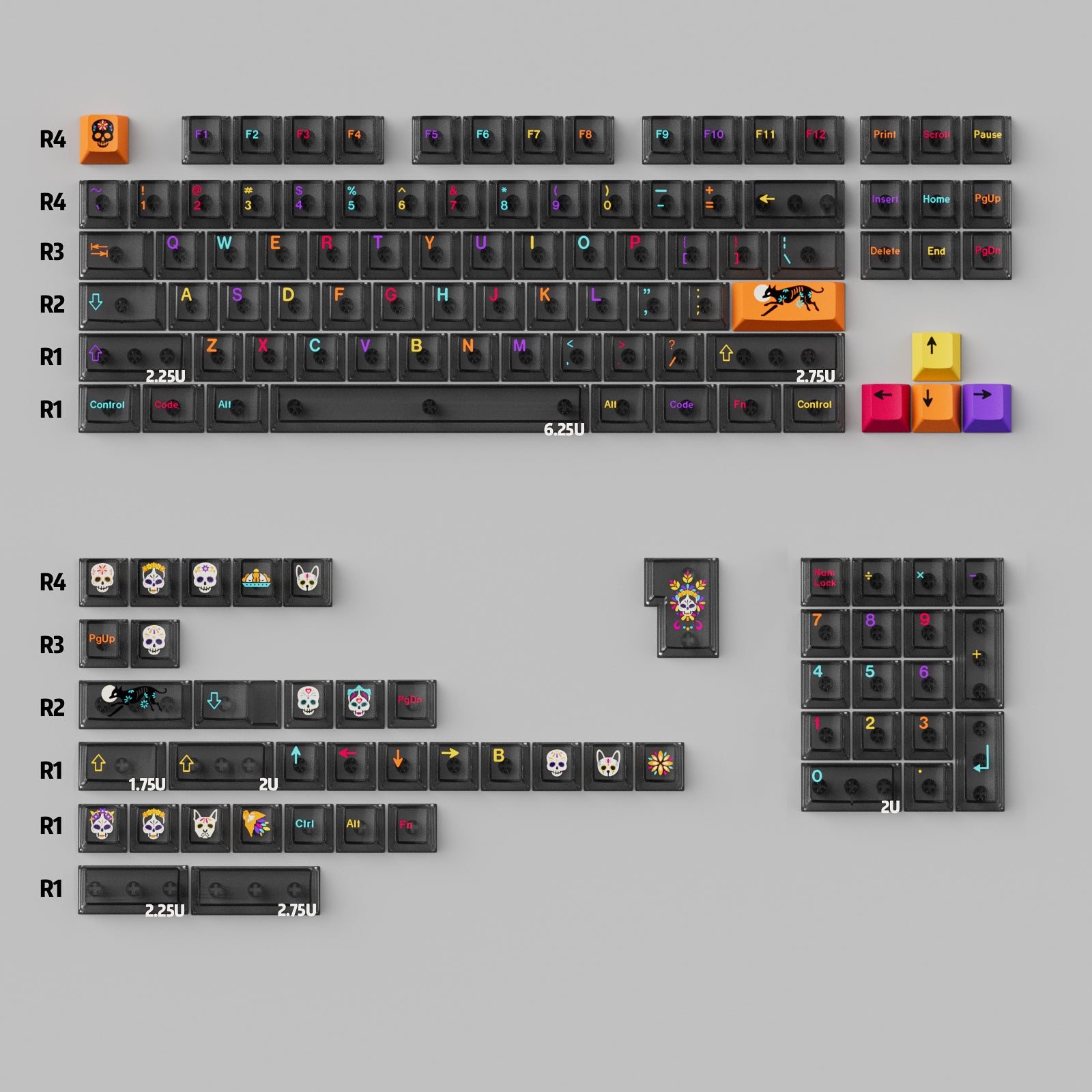 Underground World Fog Transparent Mechanical Keyboard Keycaps PC Material UV Printing Original Factory Height Keycaps