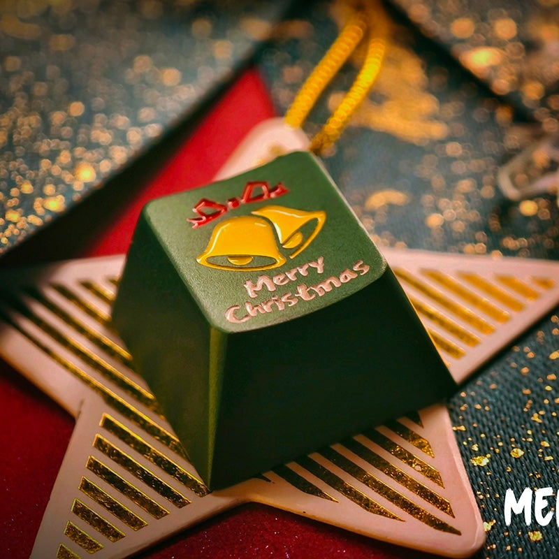 Christmas themed 3-piece set, aluminum alloy metal personalized keycaps, keyboard decoration and beautification keycaps