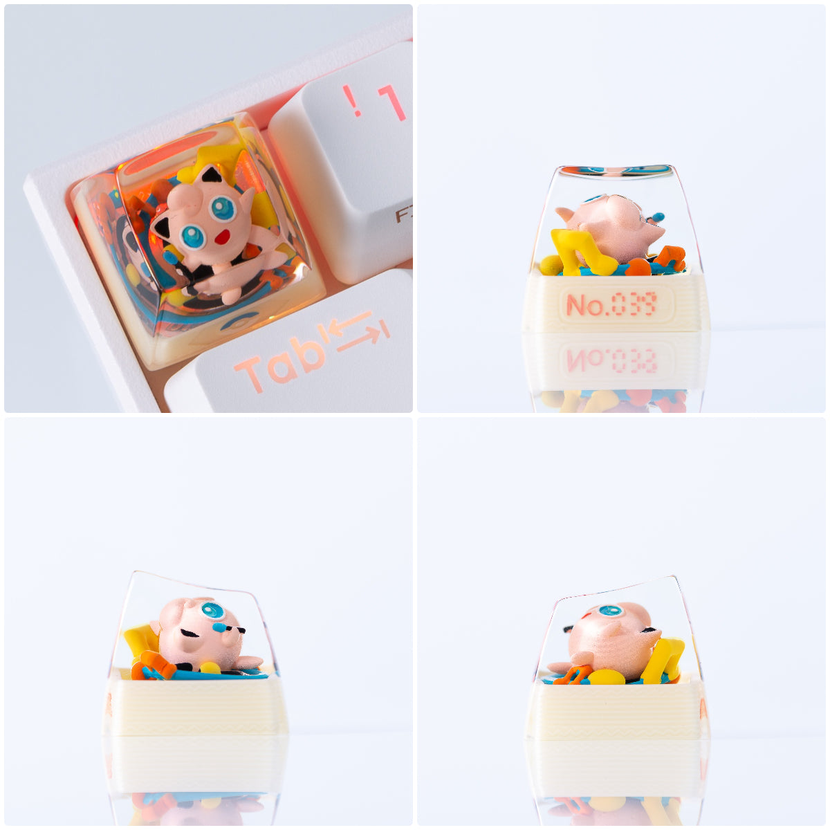 Customized personalized keycaps DIY resin drip glue translucent single ESC customized Pok é mon pet Pok é mon 3D picture book mechanical keyboard resin translucent keycaps