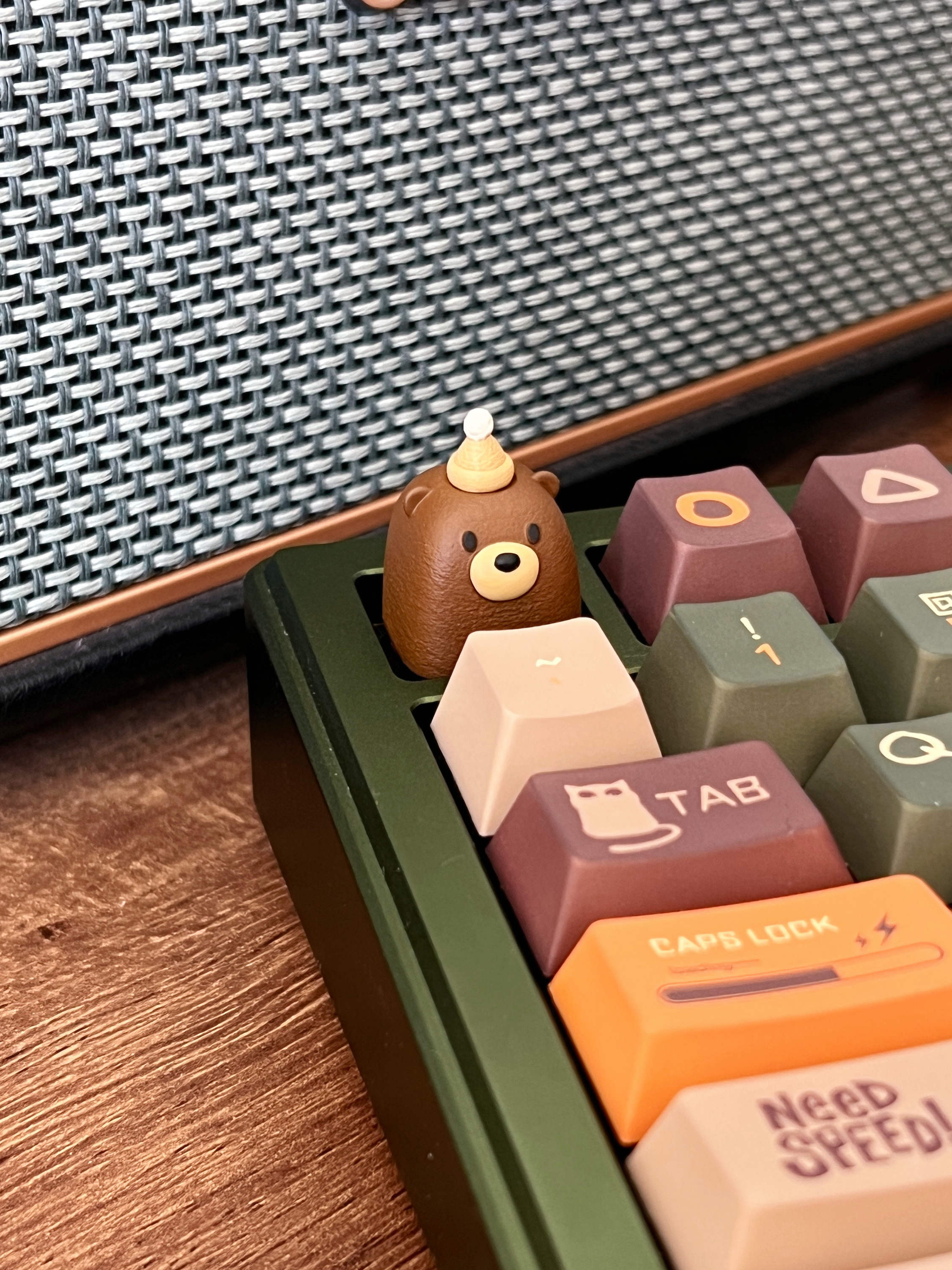 Cube Bear Personalized Keycaps Mechanical Keyboard Creative Keycaps 3D Cute Keycaps Single Decorative Keycaps