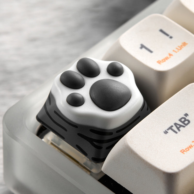 Resin cute cat paws, silicone meat pad personalized keycaps, mechanical keyboard decorative keycaps