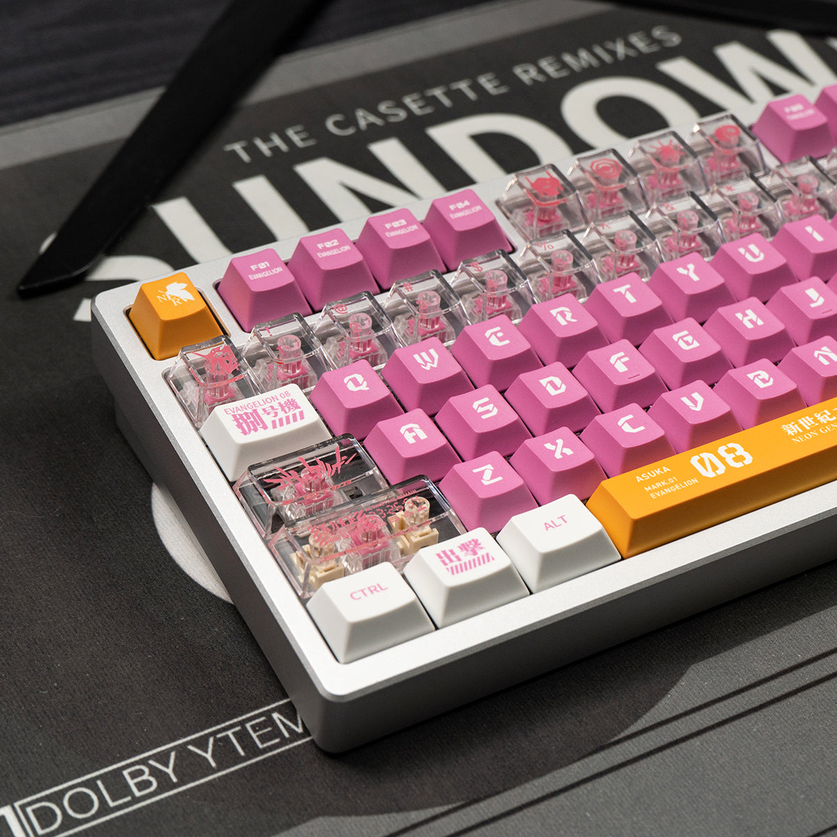 EVA mecha themed mechanical keyboard keycaps complete set PBT sublimation/PC transparent transfer printing factory height