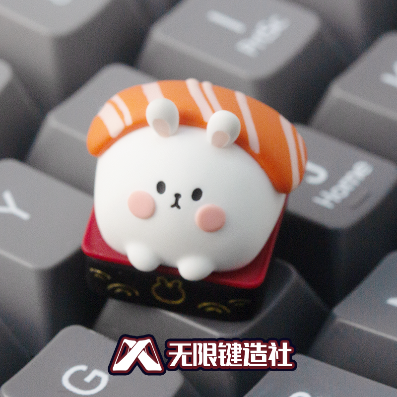 Sushi Rabbit Cute Keycaps Original Personalized Custom Resin Mechanical Keyboard Keycaps