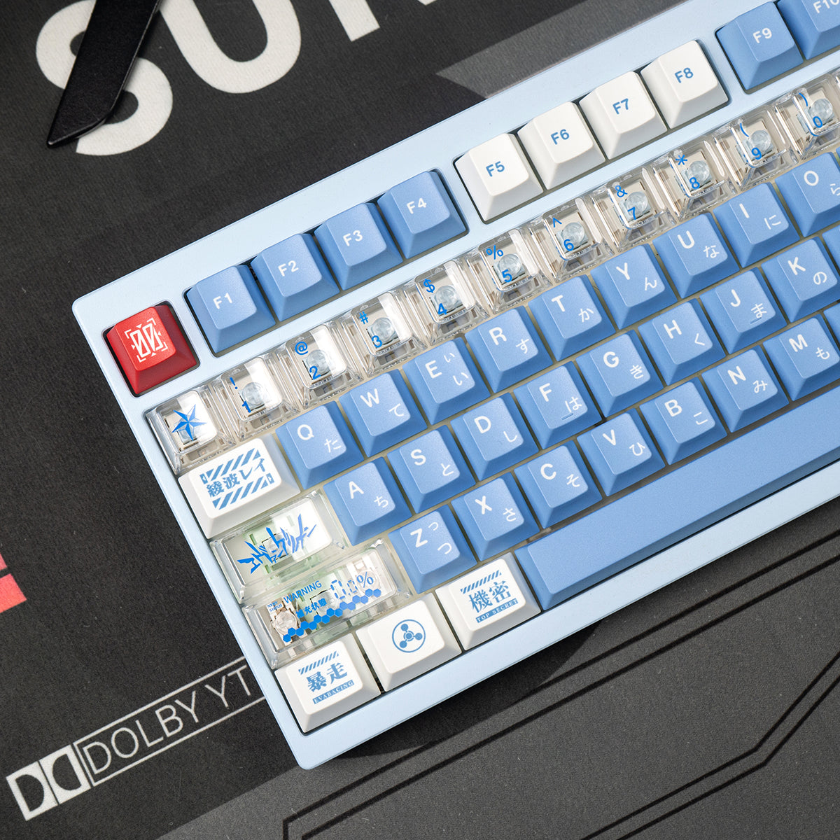 EVA mecha themed mechanical keyboard keycaps complete set PBT sublimation/PC transparent transfer printing factory height