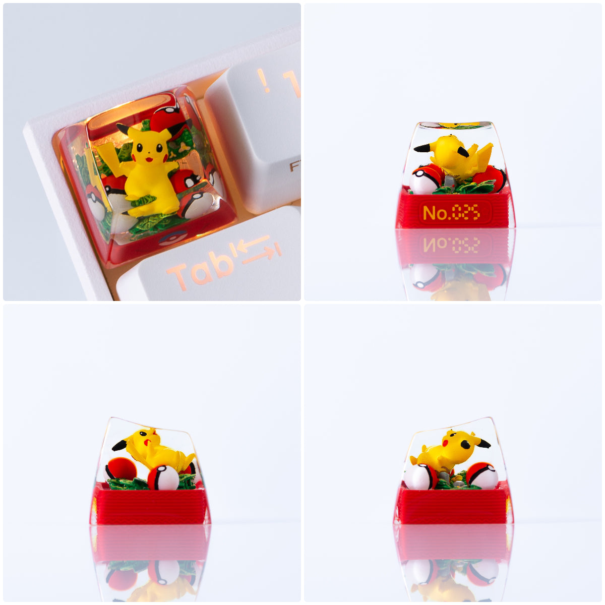 Customized personalized keycaps DIY resin drip glue translucent single ESC customized Pok é mon pet Pok é mon 3D picture book mechanical keyboard resin translucent keycaps