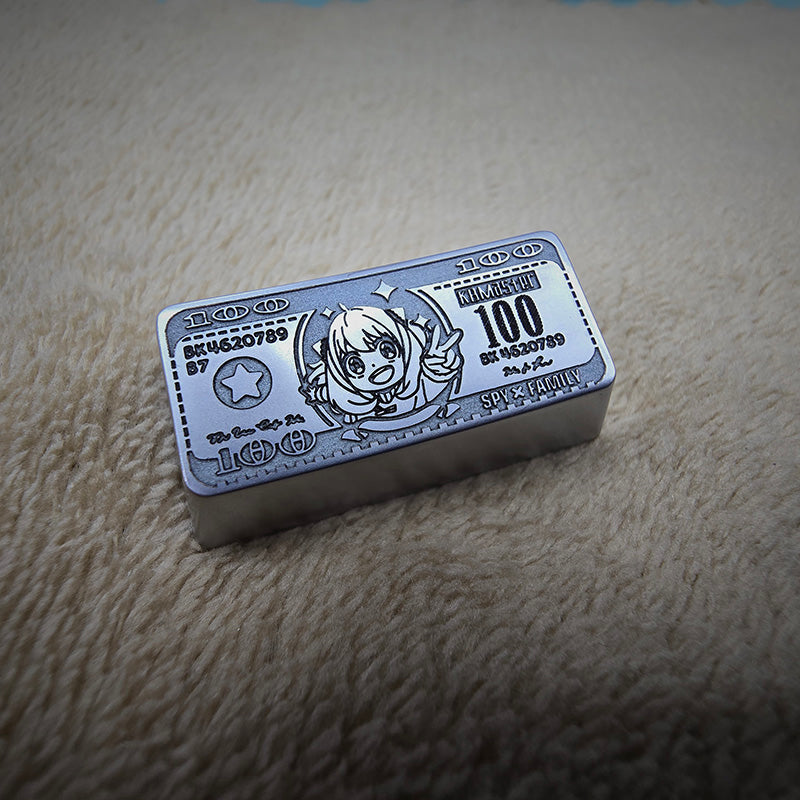 Zinc alloy carved dollar style keycaps, 2U/2.25U personalized keycaps, mechanical keyboard decorative keycaps