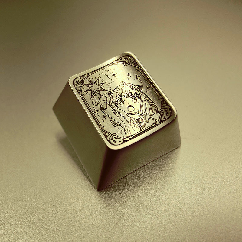 SPY × FAMILY, Anya1u titanium alloy plain carving, personalized keycaps, mechanical keyboard decorative keycaps