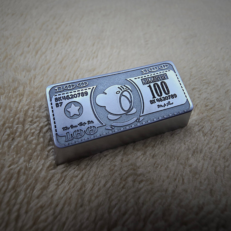 Zinc alloy carved dollar style keycaps, 2U/2.25U personalized keycaps, mechanical keyboard decorative keycaps