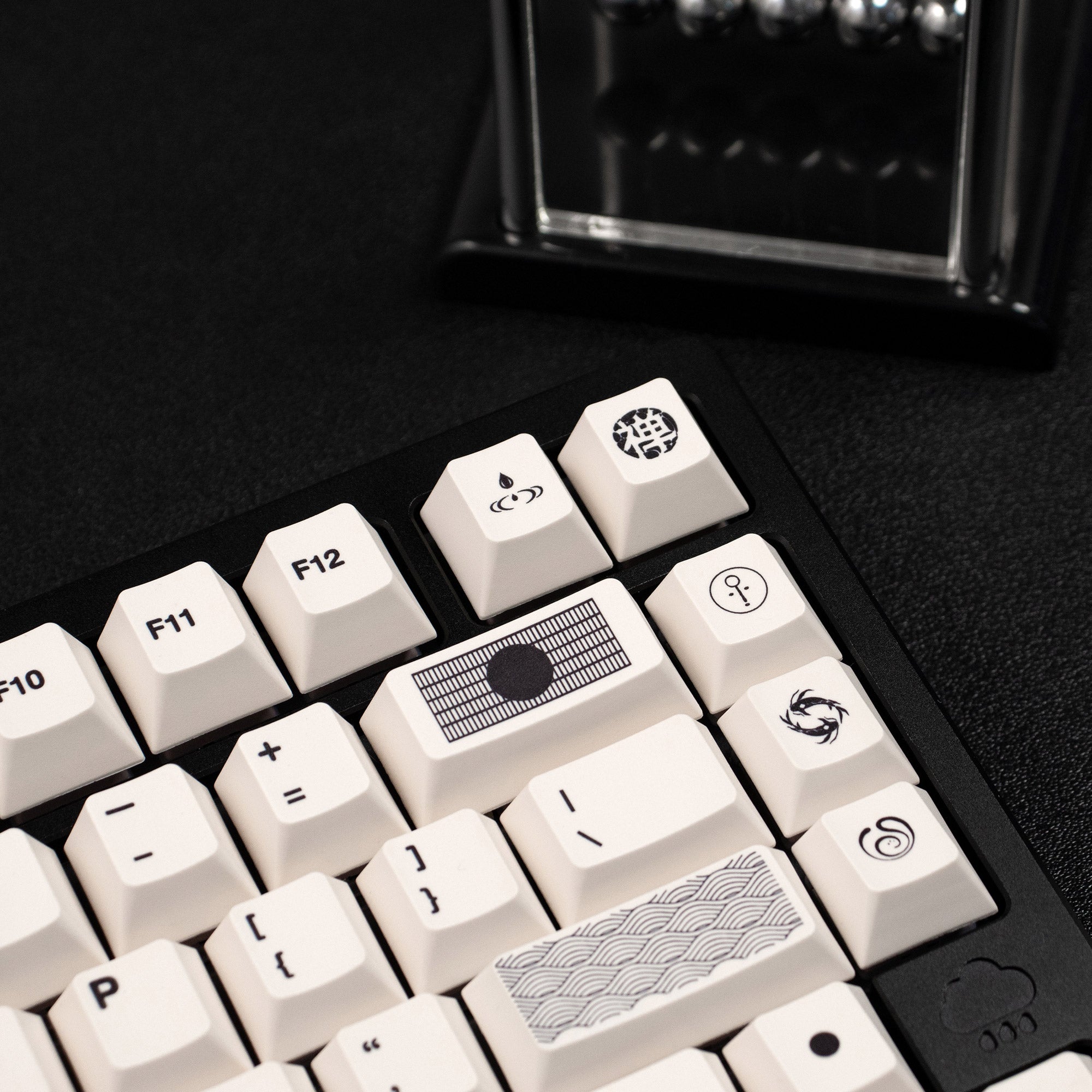 Zen themed rice white/gray/yellow keycaps PBT thermal sublimation original mechanical keyboard keycaps