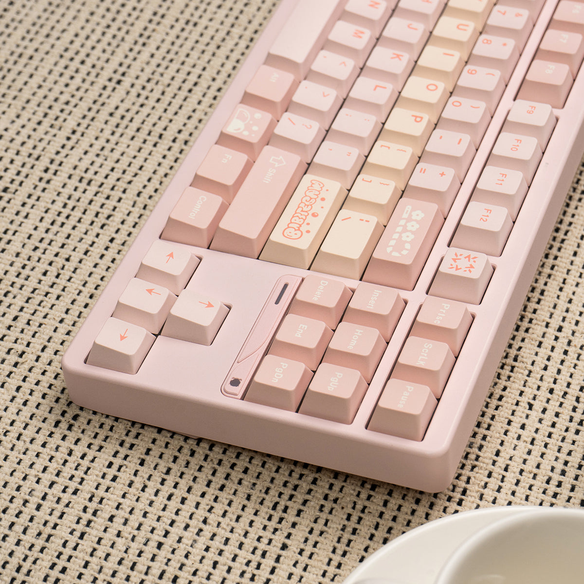 Minimalist light pink mechanical keyboard keycap PBT heat sublimation customized factory height