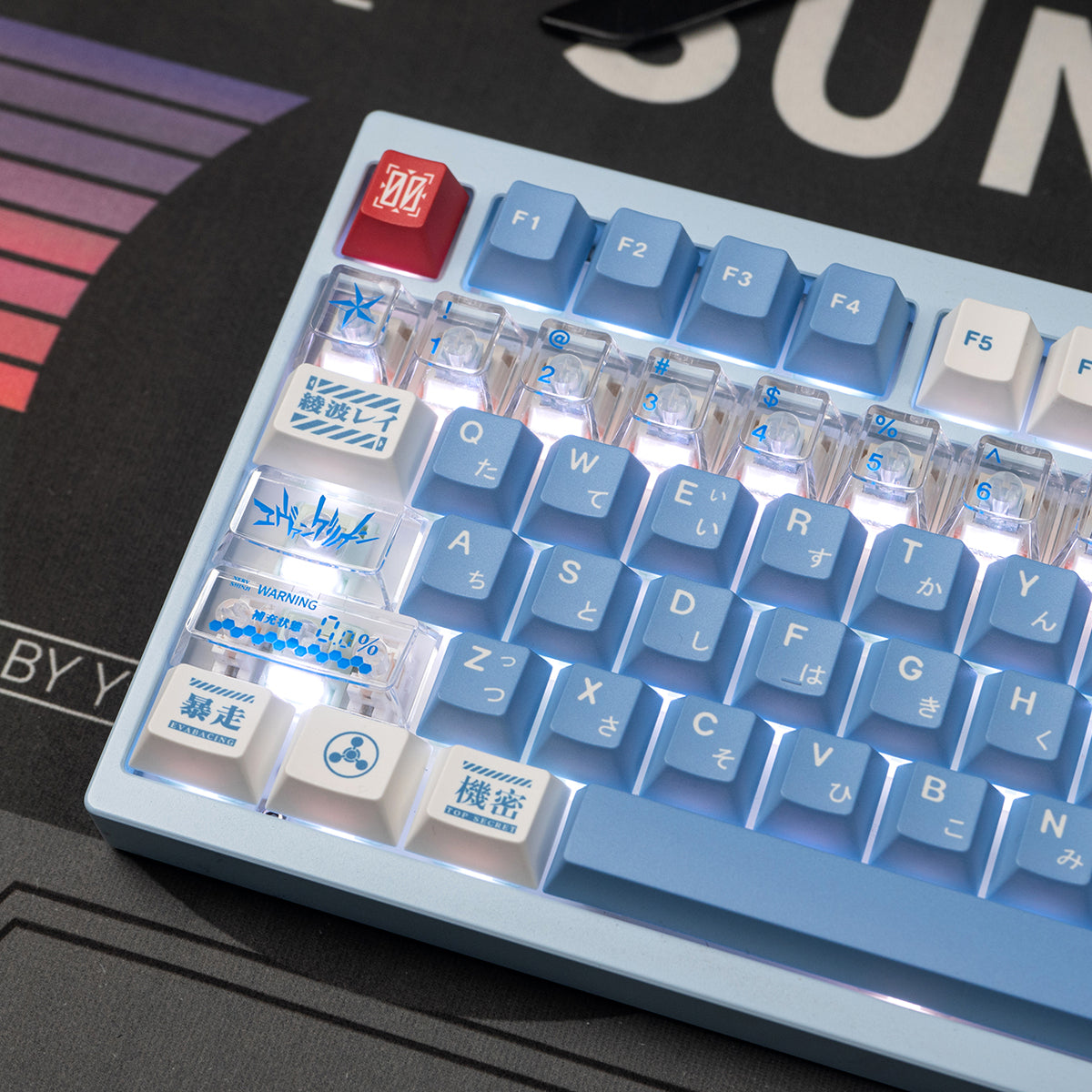 EVA mecha themed mechanical keyboard keycaps complete set PBT sublimation/PC transparent transfer printing factory height