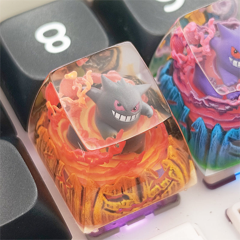 Pok é mon, gengar, resin droppers, personalized keycaps, artisankeycaps