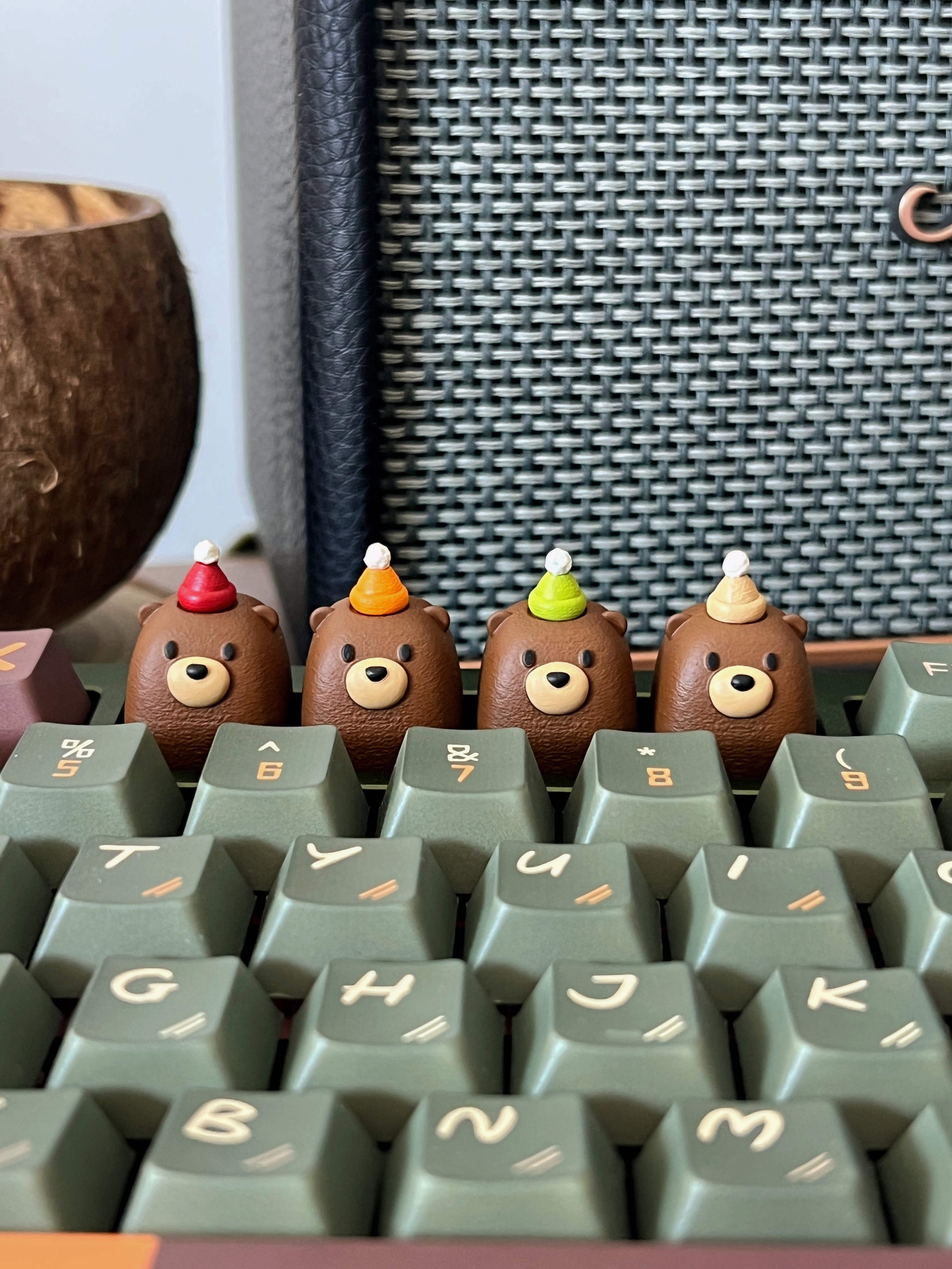 Cube Bear Personalized Keycaps Mechanical Keyboard Creative Keycaps 3D Cute Keycaps Single Decorative Keycaps