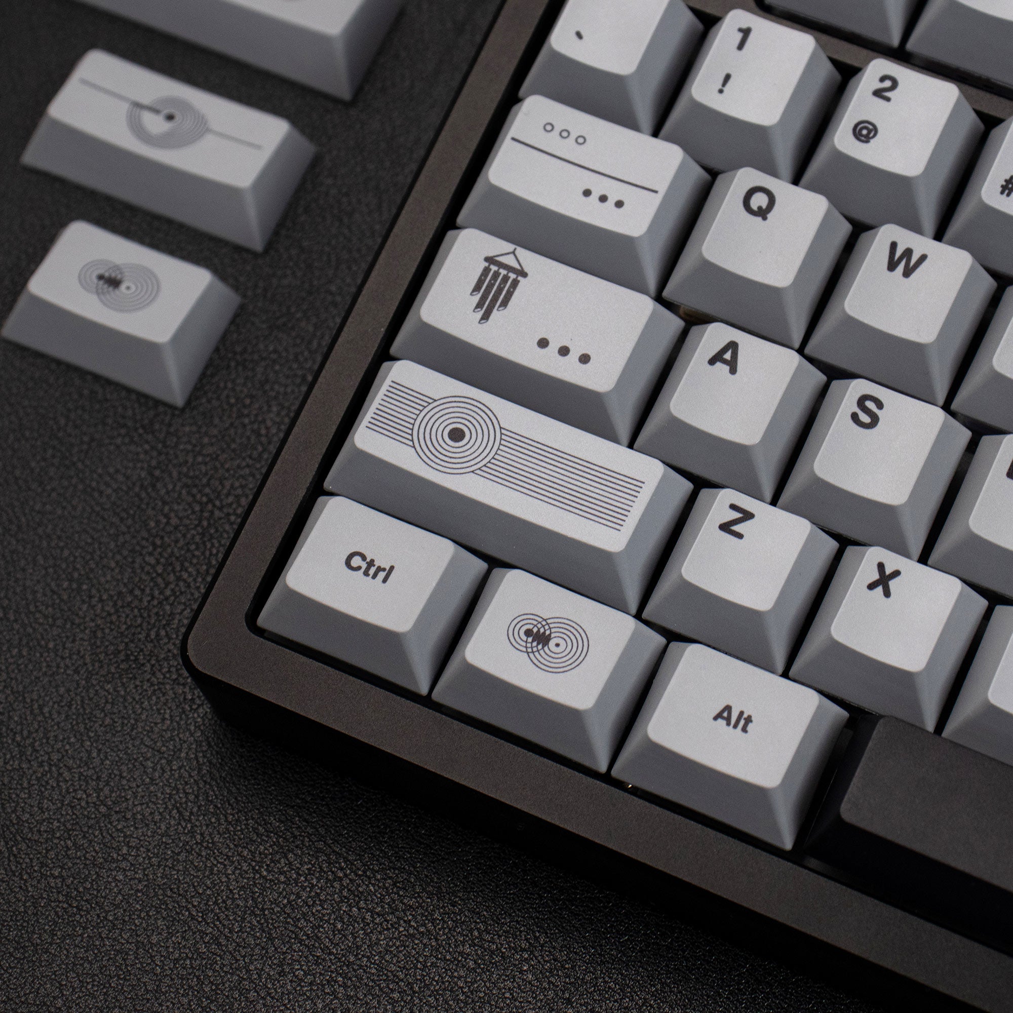 Zen themed rice white/gray/yellow keycaps PBT thermal sublimation original mechanical keyboard keycaps