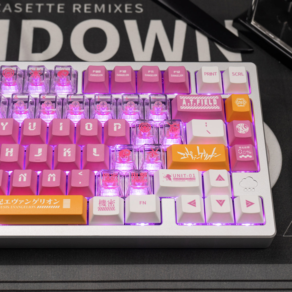 EVA mecha themed mechanical keyboard keycaps complete set PBT sublimation/PC transparent transfer printing factory height