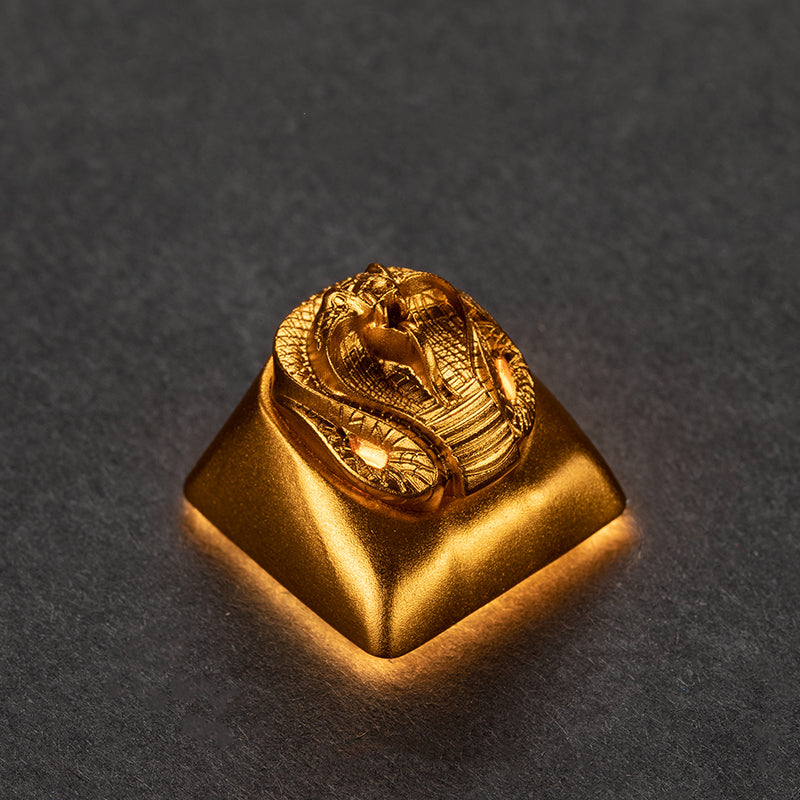 Cobra aluminum alloy, metal anode personalized keycaps, decorative translucent metal keycaps
