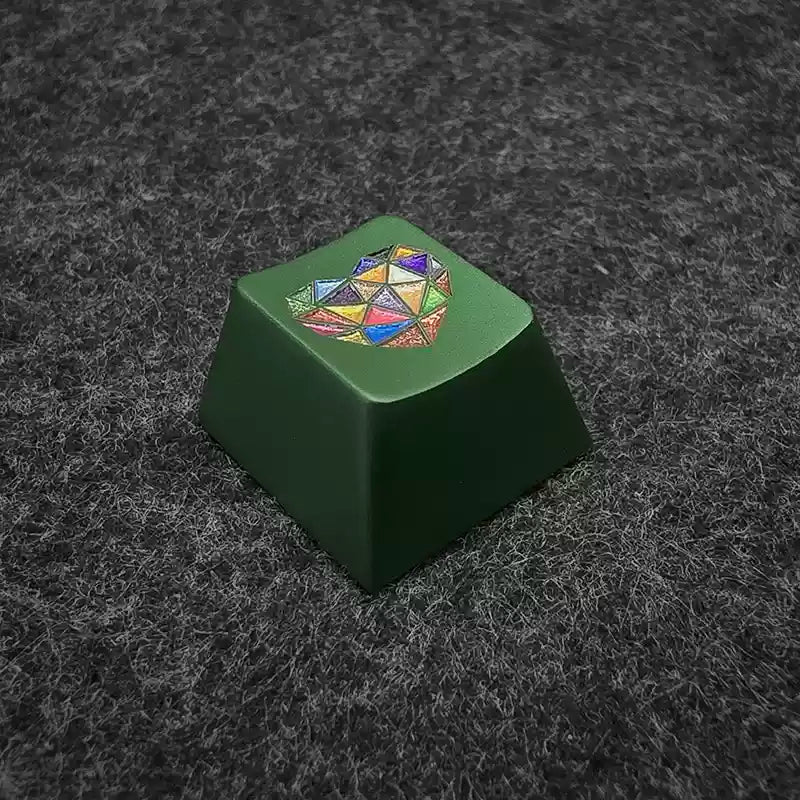 Colorful heart aluminum alloy keycaps anodized original factory height R4 suitable for ESC personalized keycaps