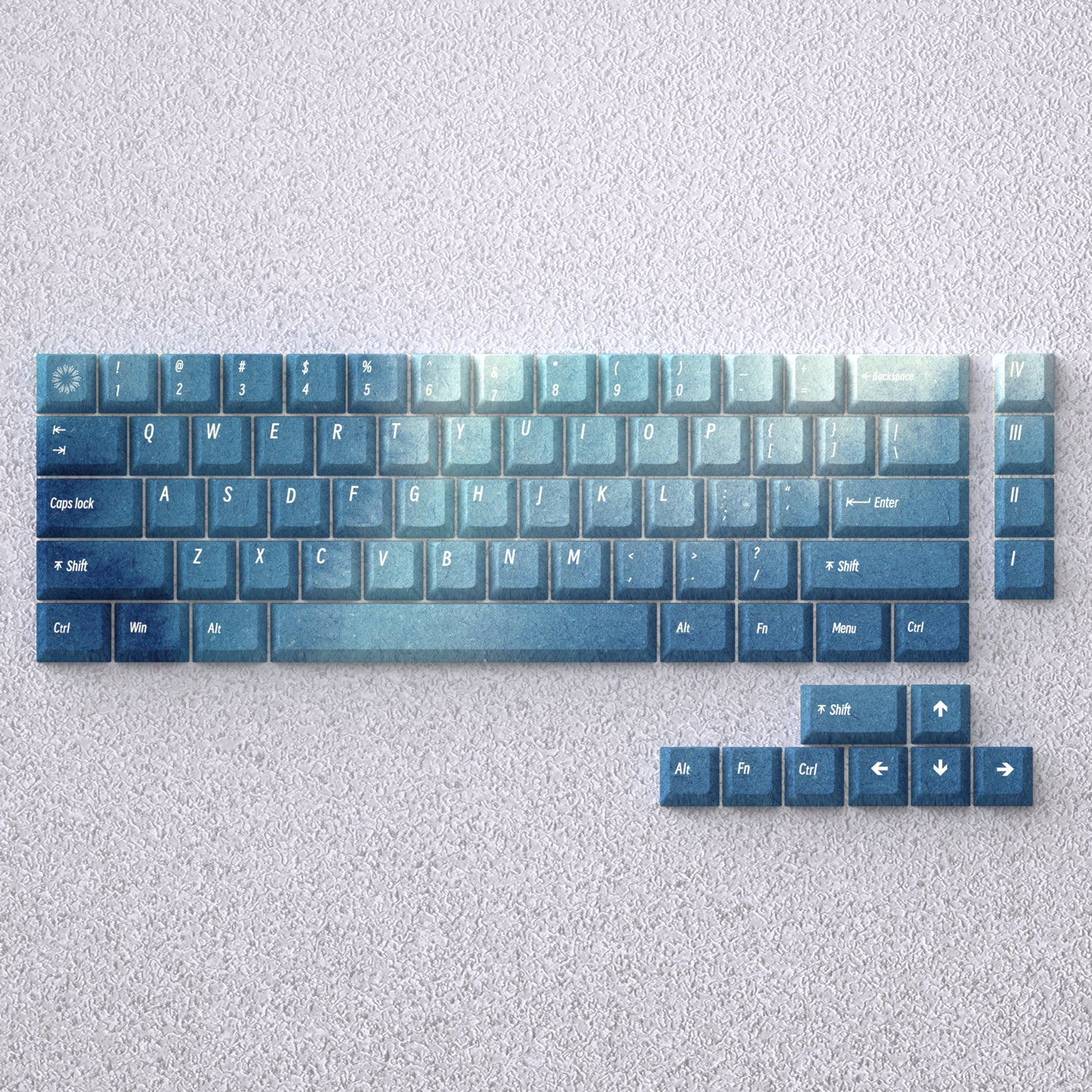 Original height PBT material for Norway Aurora themed keycaps, compatible with 60 65 68 keyboards