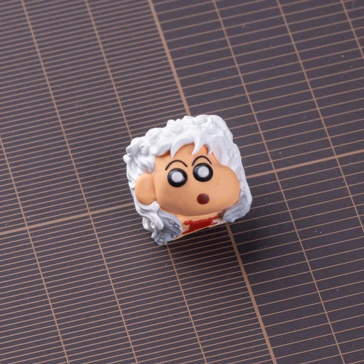 Crayon Shin chan Luffy, hybrid personalized keycaps with translucent multi-color resin molded artisankeycaps at the head