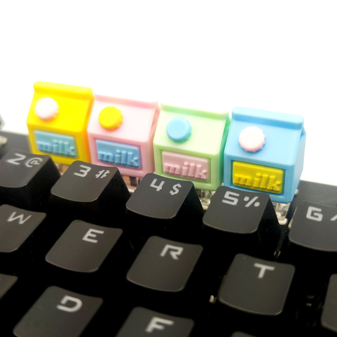 Milk box, multi-color resin personalized keycaps, mechanical keyboard decorative keycaps