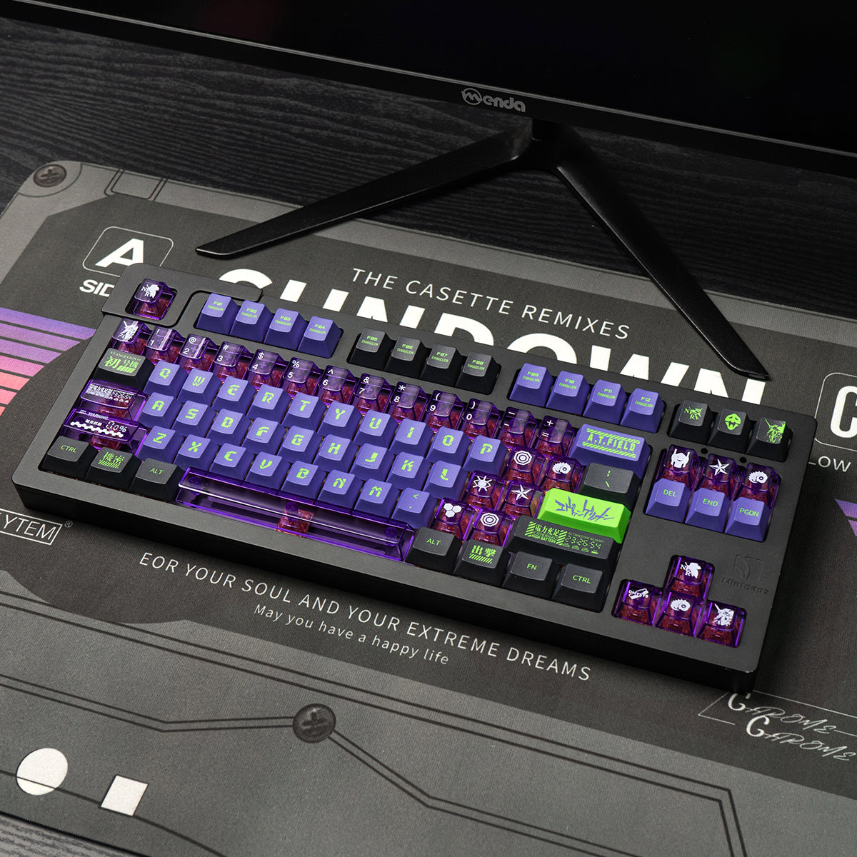 EVA mecha themed mechanical keyboard keycaps complete set PBT sublimation/PC transparent transfer printing factory height