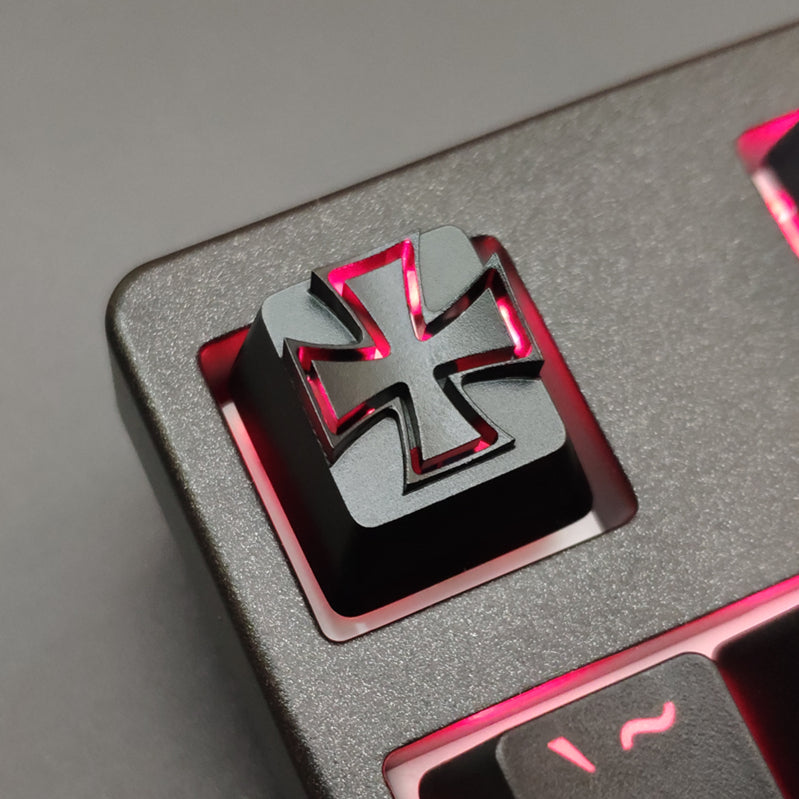 Crusader emblem, metal translucent personalized keycaps, mechanical keyboard metal decorative keycaps