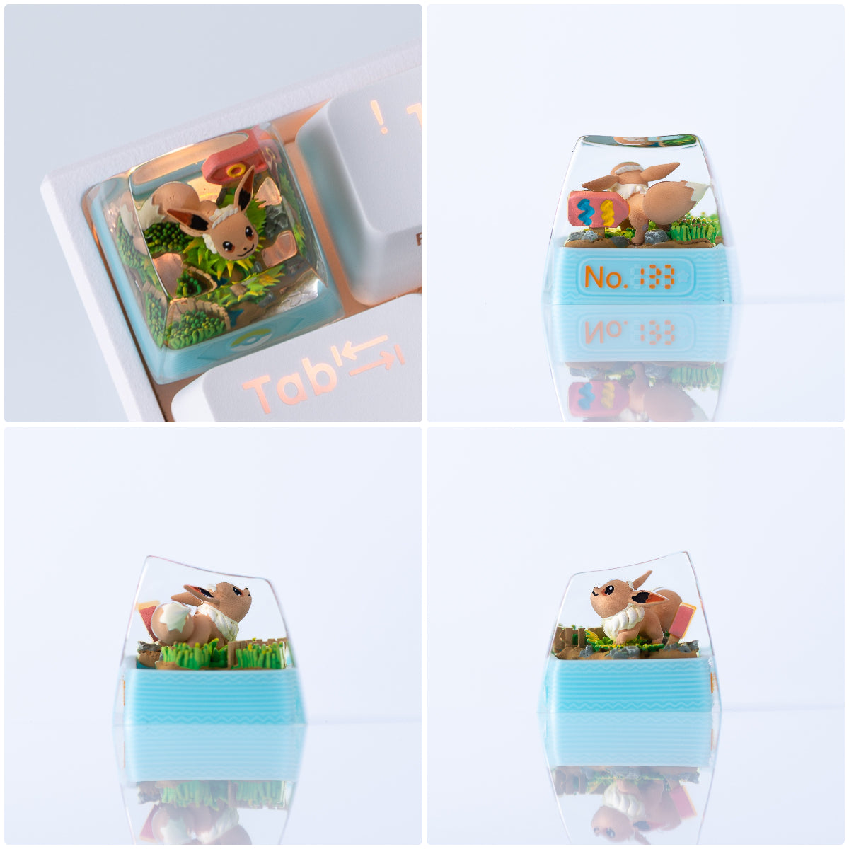 Customized personalized keycaps DIY resin drip glue translucent single ESC customized Pok é mon pet Pok é mon 3D picture book mechanical keyboard resin translucent keycaps