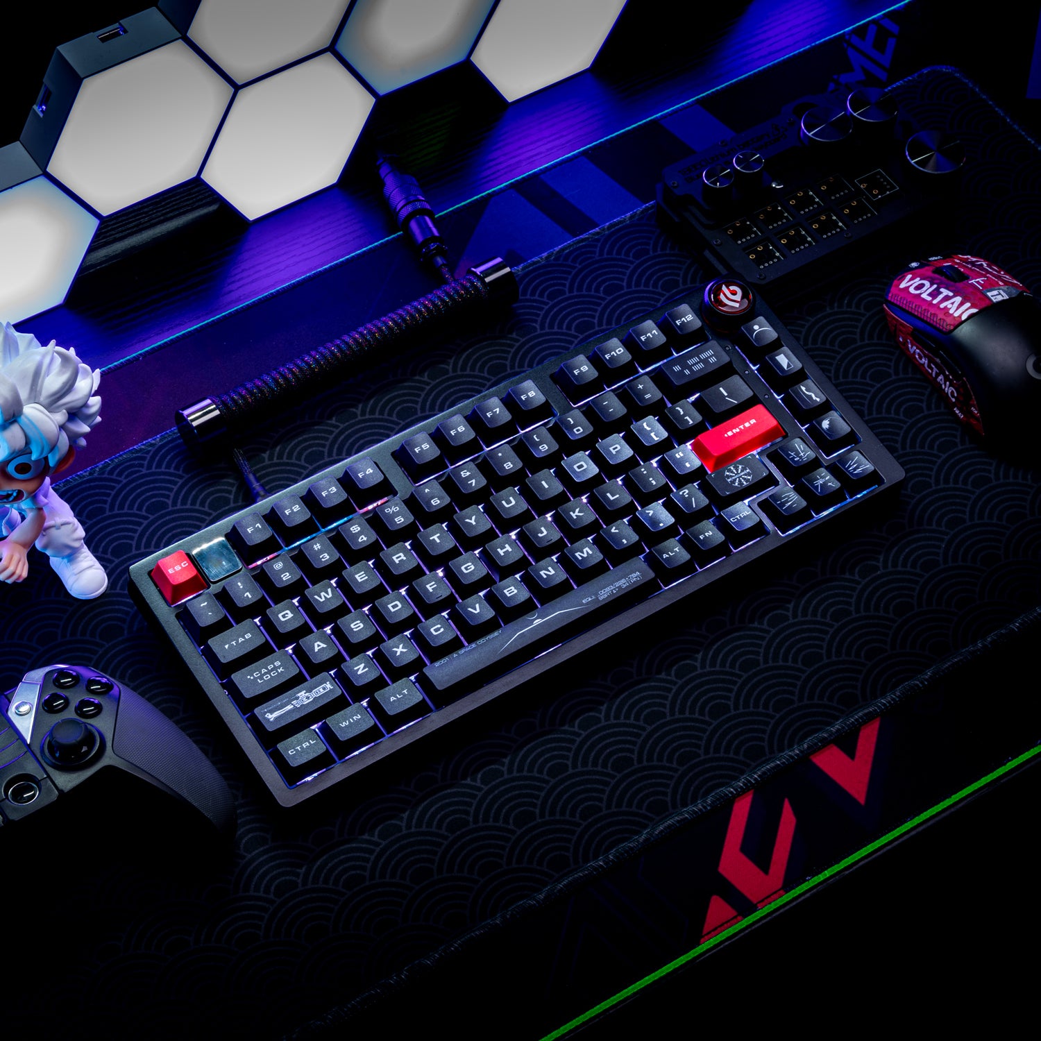 Space Roaming Theme Keycaps Black Original Factory Height PBT Customized Keycaps