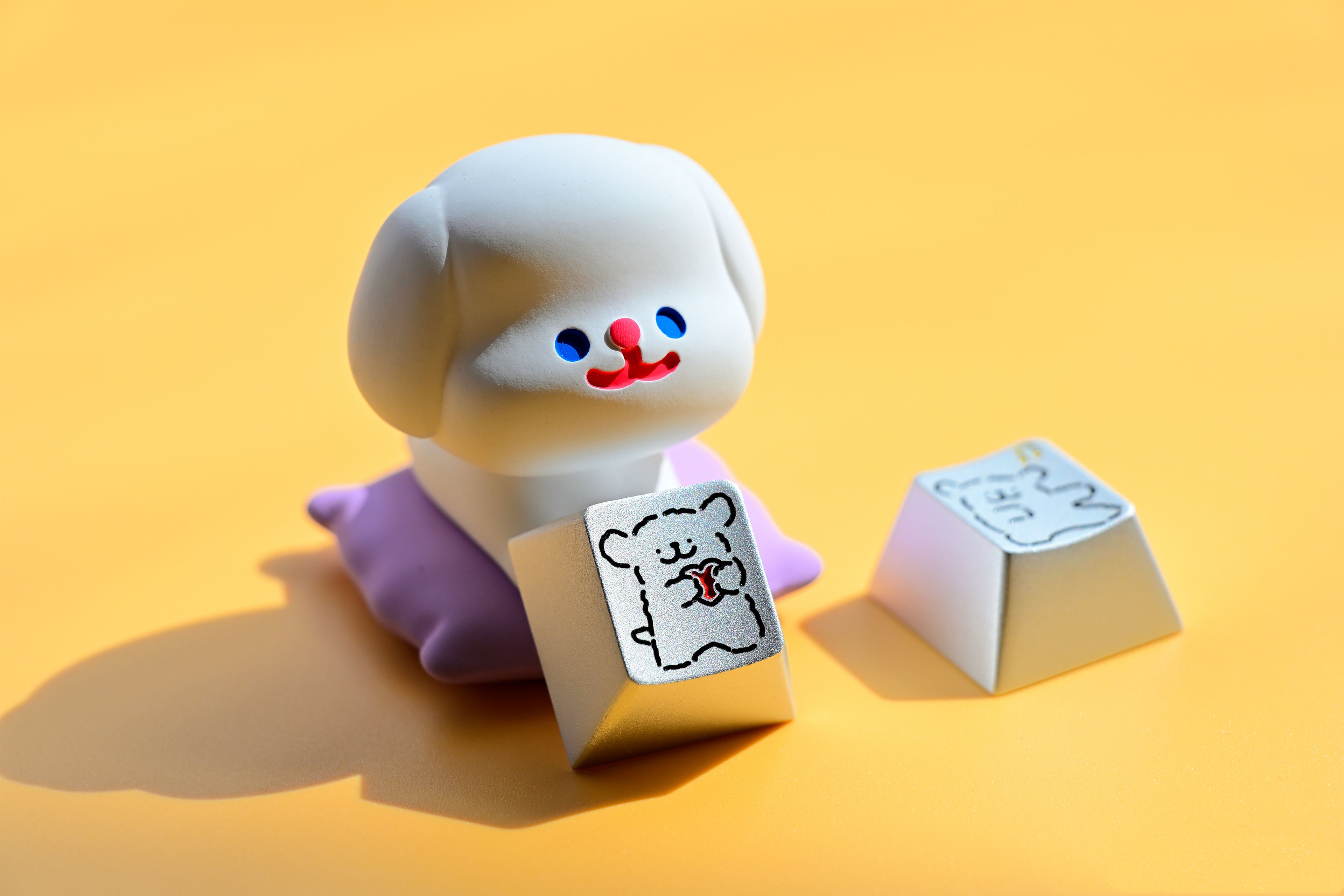 Line puppy keycaps, happy puppy aluminum alloy keycaps, personalized keycaps, keyboard decorative accessories
