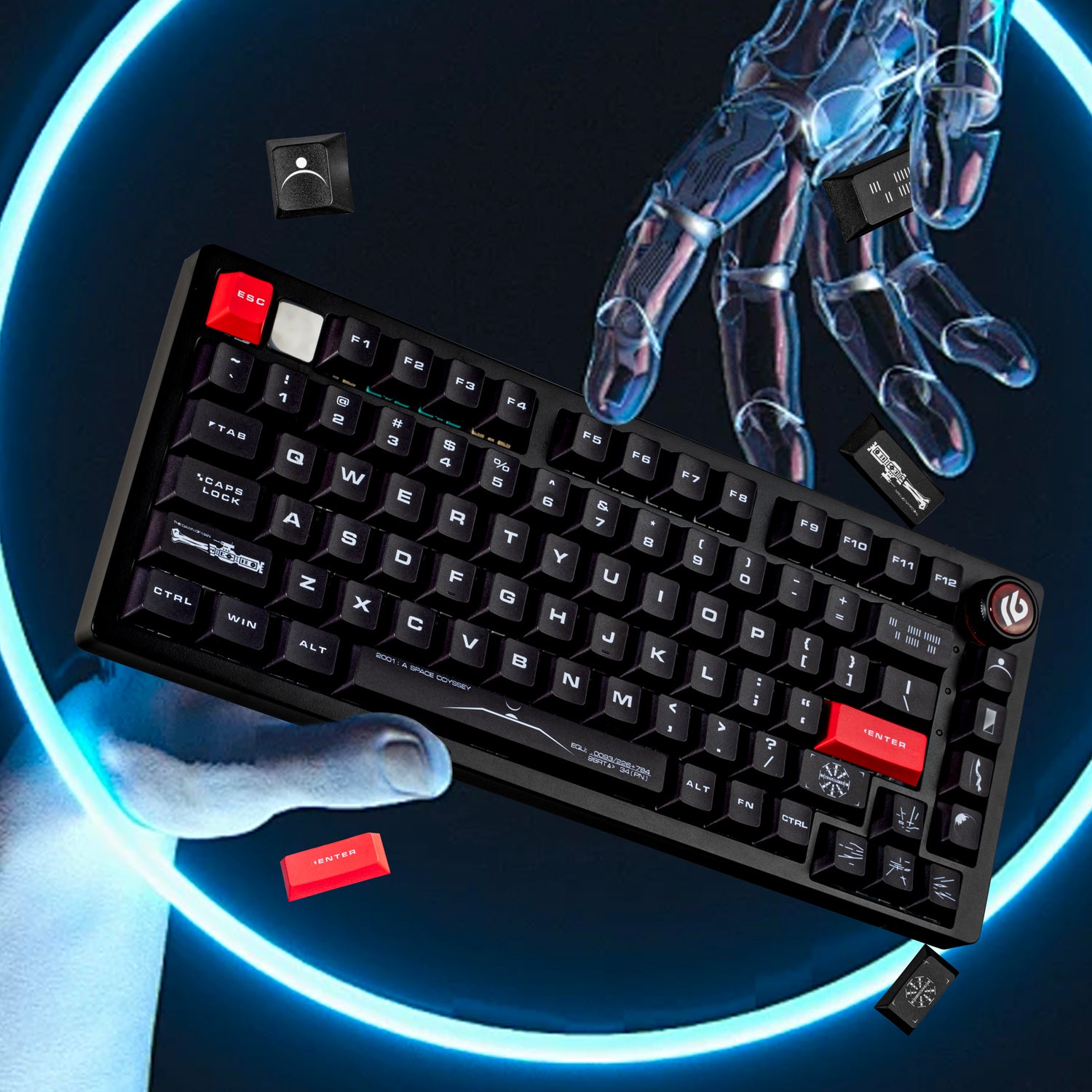 Space Roaming Theme Keycaps Black Original Factory Height PBT Customized Keycaps