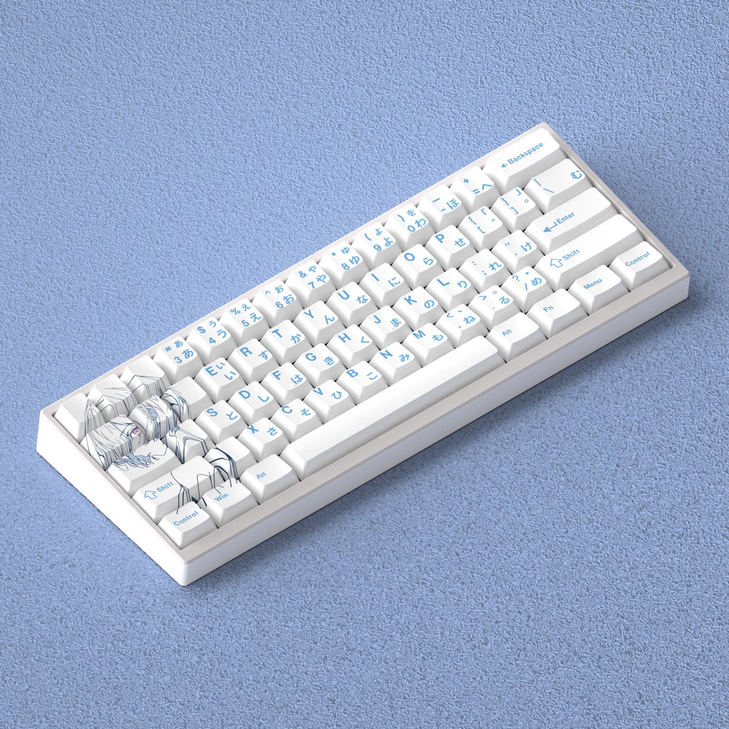 EVA, Ayanami Rei Anime Character Keycaps Original Factory Height Side Engraved Transparent Keycaps PBT Side Transparent Personalized Set Keys