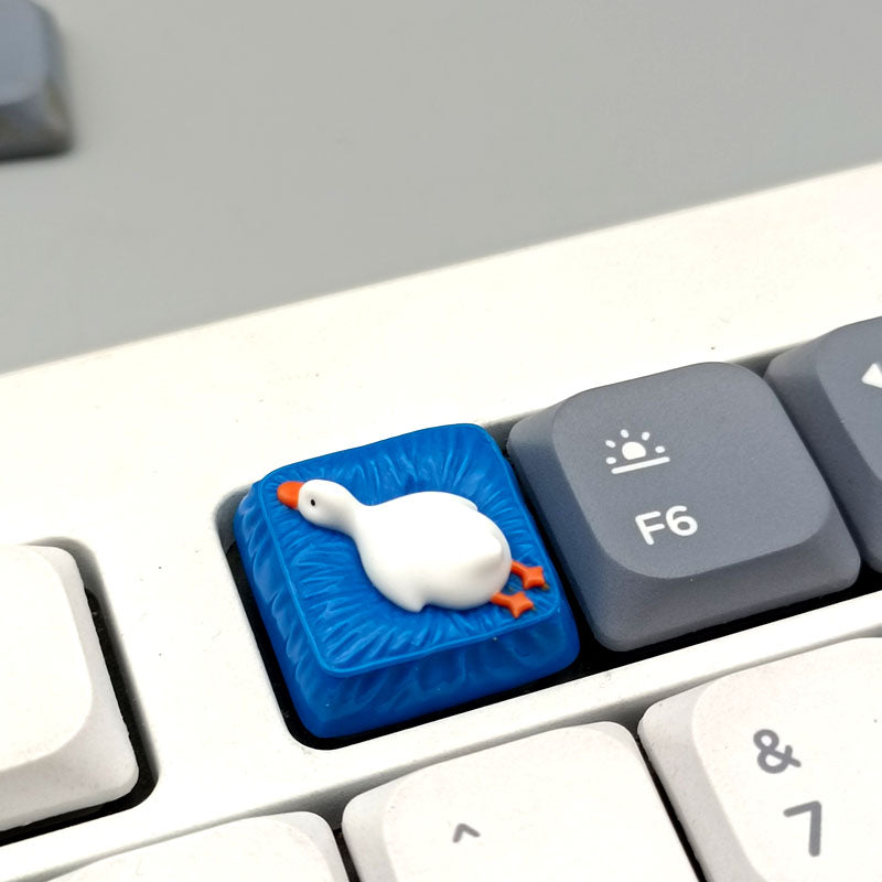 Lying flat duck mechanical keyboard short switch resin handmade personalized cute creative keycaps