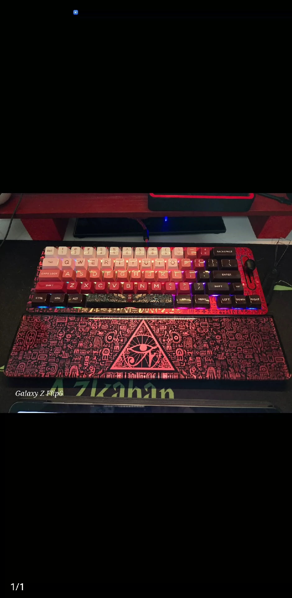 Egyptian themed black and gold color scheme, Keyboard holder, Handmade custom resin hand support, keyboard accessories