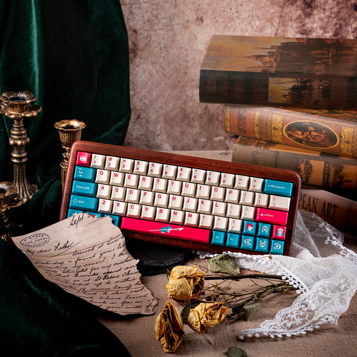 Princess and Knight themed keycaps for girls, cute original factory high pbt material, five sided heat sublimation compatible mechanical keyboard