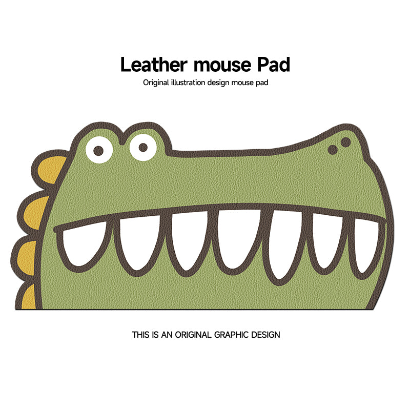 Cute dinosaur irregular leather mouse pad, women&