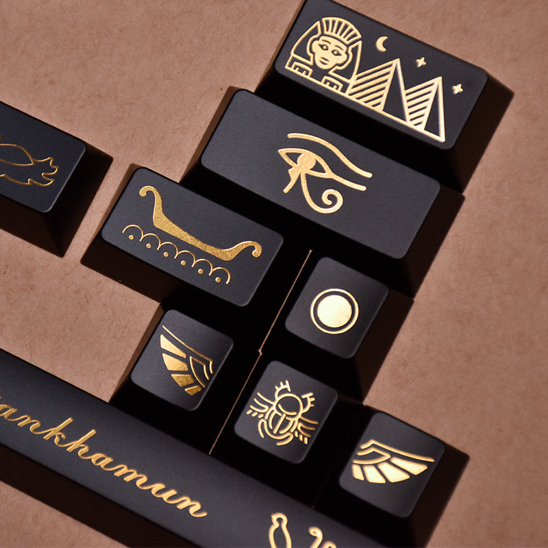 Black gold Egyptian personalized keycap combination factory high matte texture mechanical keyboard dual color metal keycaps