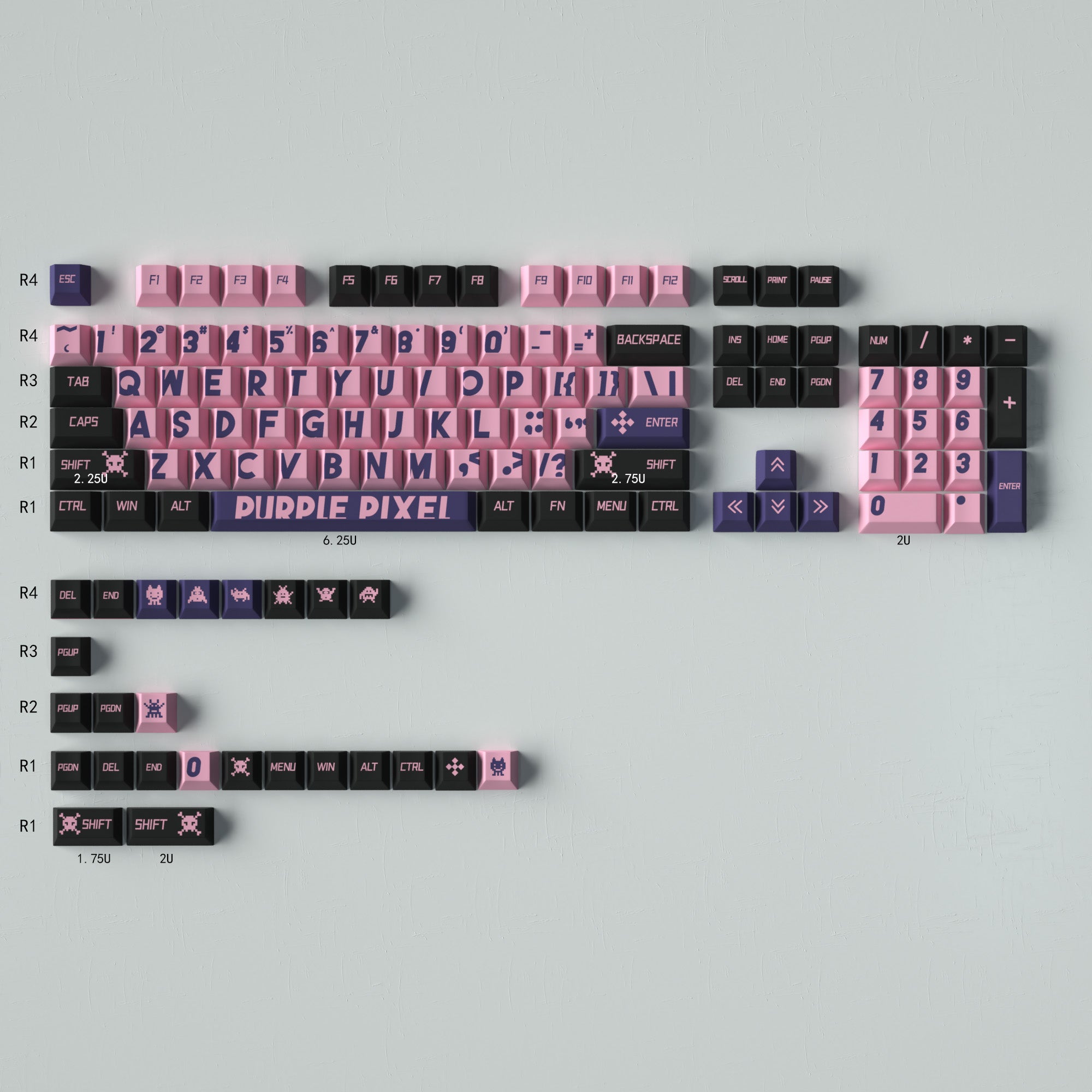 Large font mechanical keyboard keycaps complete set PBT thermal sublimation cherry factory height