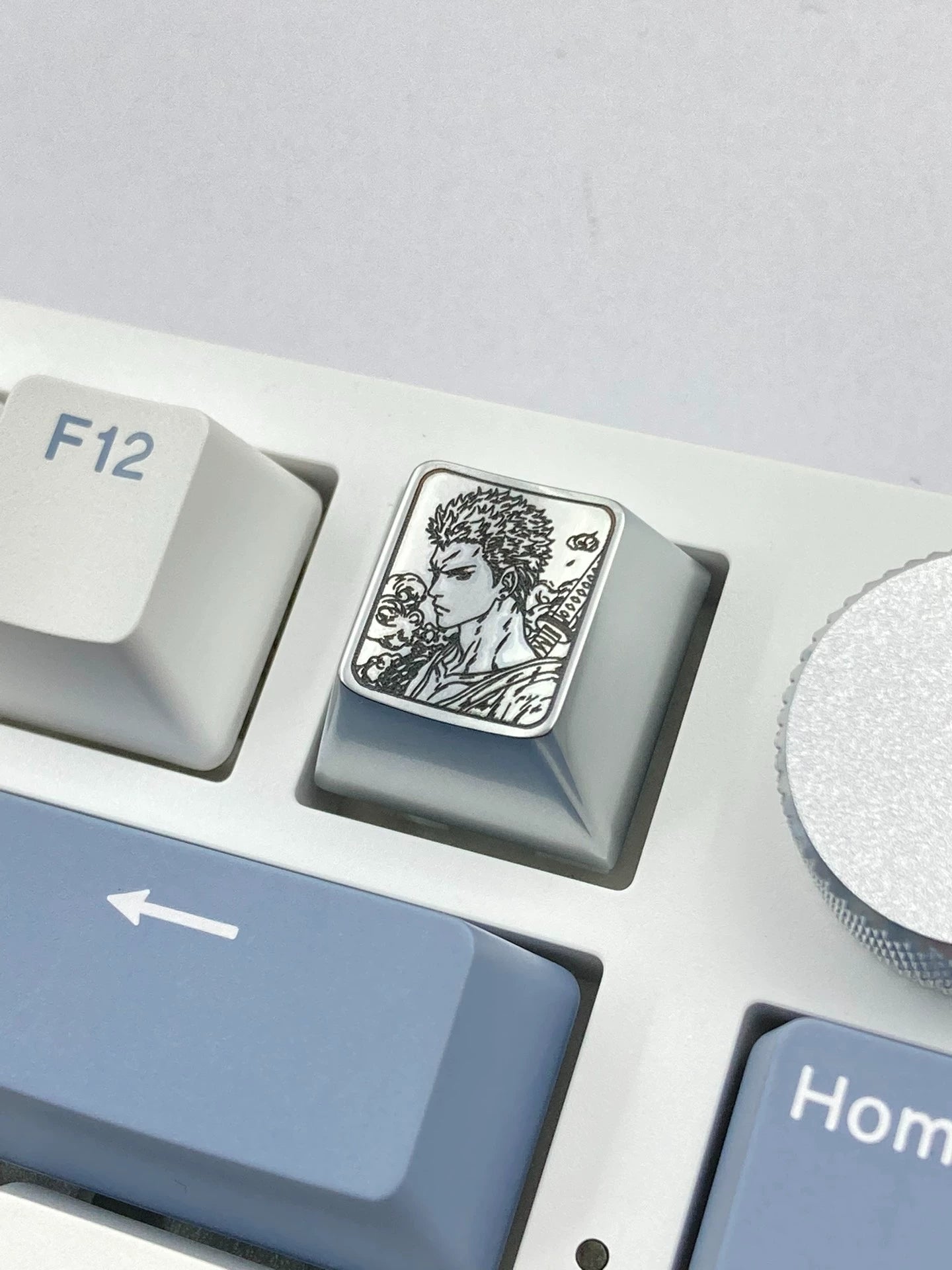One Piece, Zoro,Sanji, Zinc alloy personalized keycaps, metal decorative keycaps, keyboard anime game keycaps.