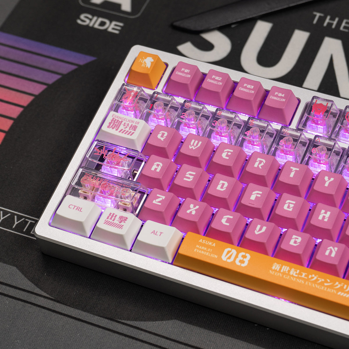 EVA mecha themed mechanical keyboard keycaps complete set PBT sublimation/PC transparent transfer printing factory height