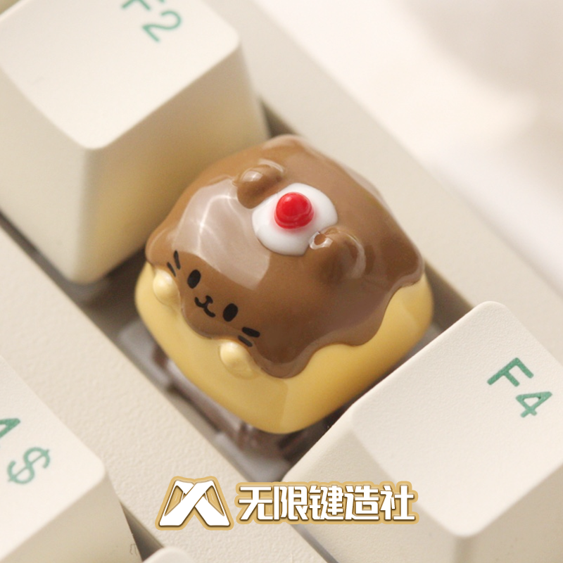 Pudding Cat Cute Keycaps Original Personalized Custom Resin Mechanical Keyboard Keycaps
