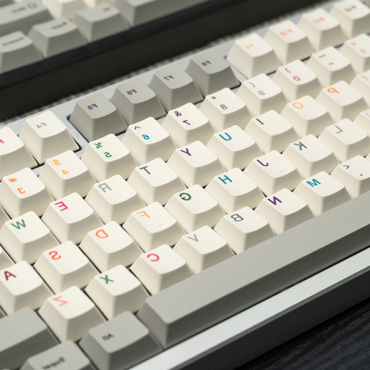 Vintage Grey Mirror Keycaps Complete Set PBT Heat Sublimation Customization Original Factory Height