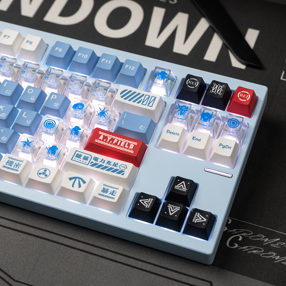 EVA mecha themed mechanical keyboard keycaps complete set PBT sublimation/PC transparent transfer printing factory height