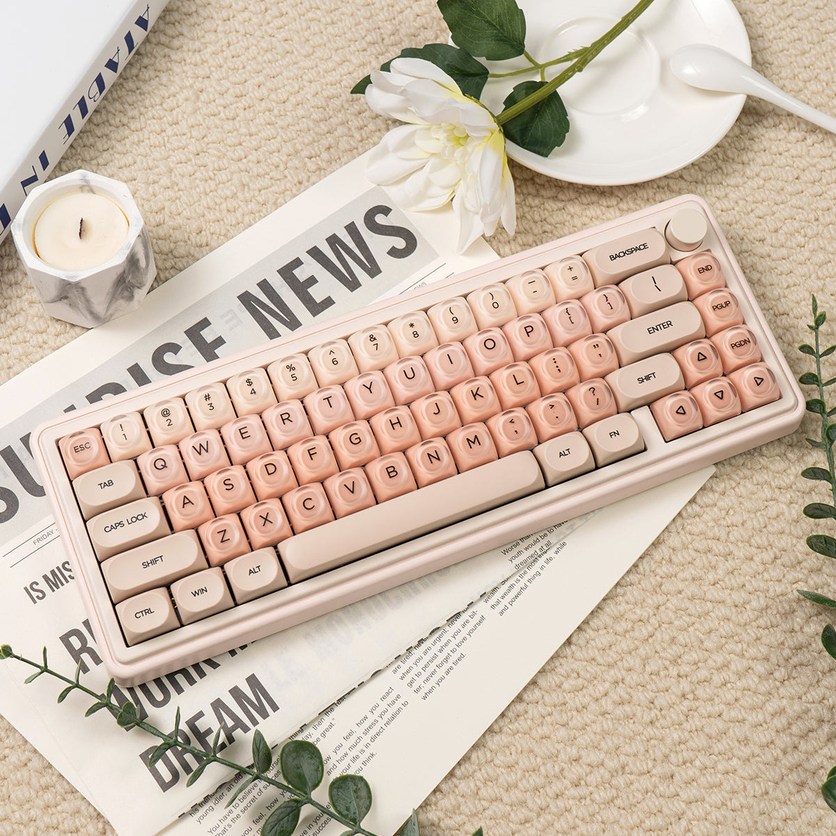 Liquid foundation Theme Mechanical Keyboard Keycap Hot Sublimation PBT+PC Girl Cute Spherical Keycap