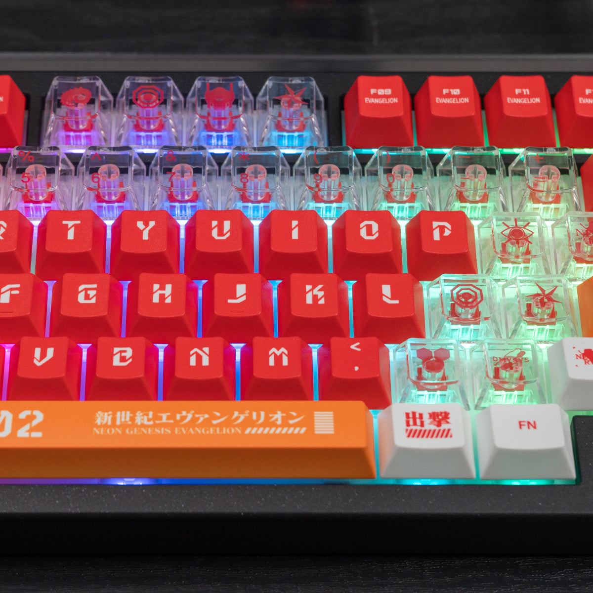 EVA mecha themed mechanical keyboard keycaps complete set PBT sublimation/PC transparent transfer printing factory height