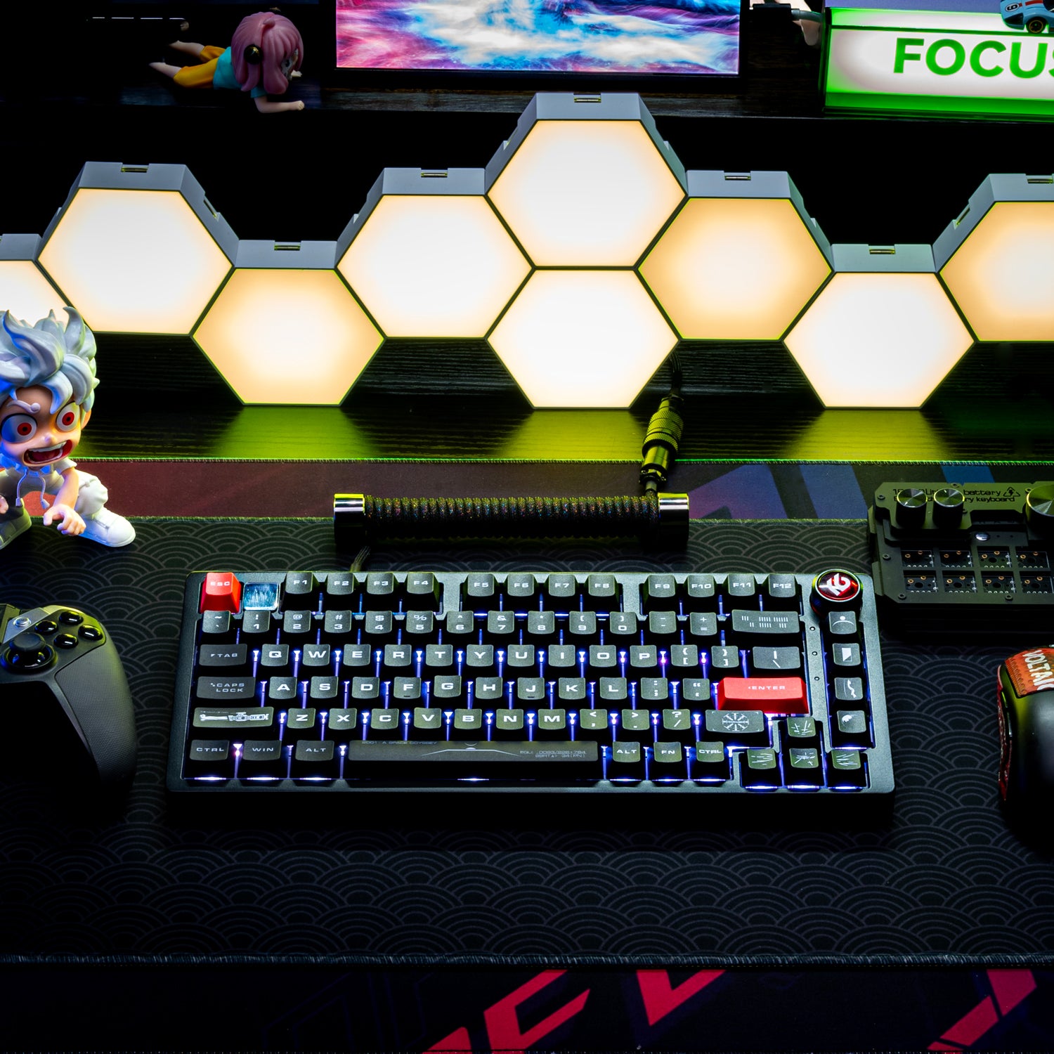 Space Roaming Theme Keycaps Black Original Factory Height PBT Customized Keycaps