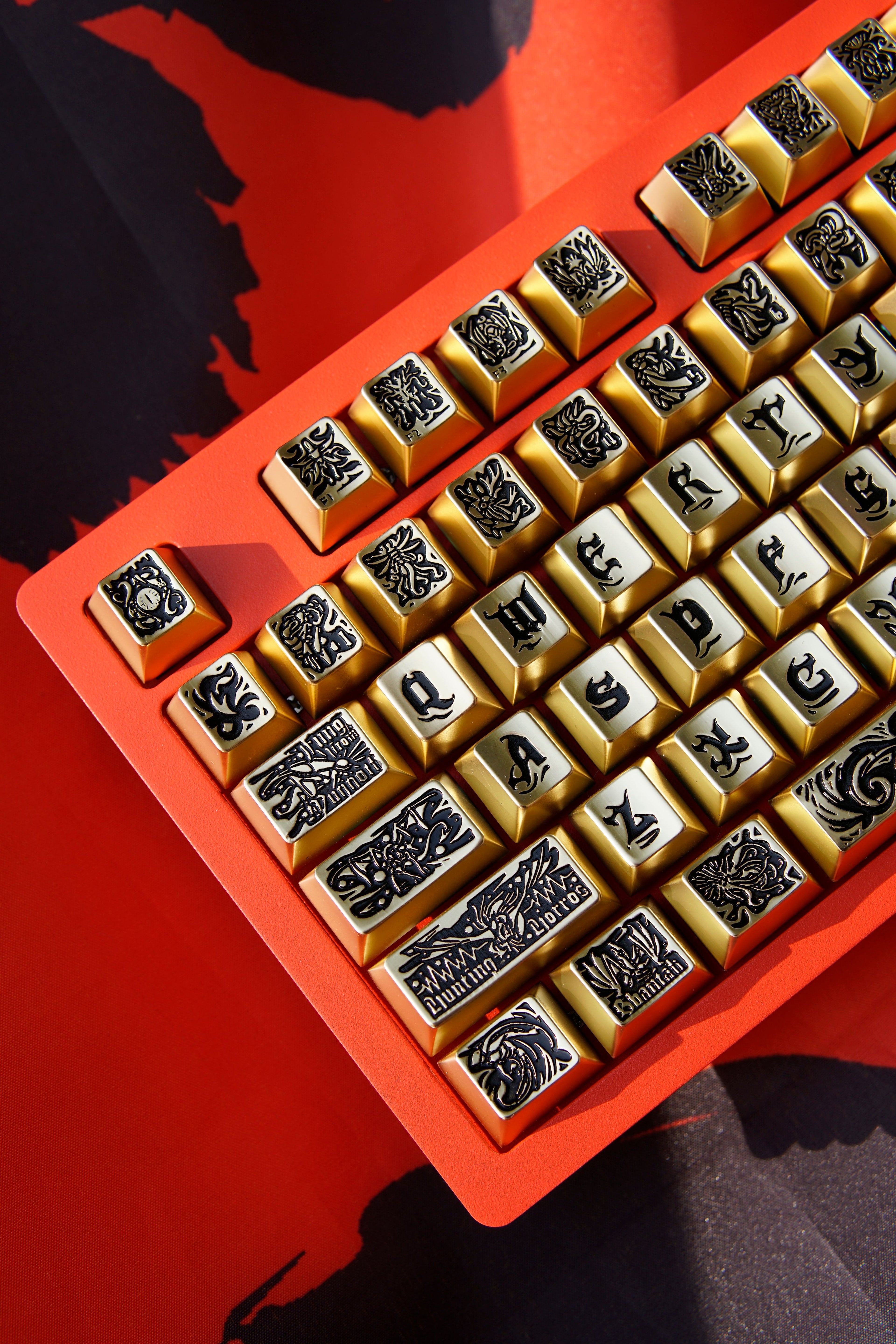 Ancient God theme, metal keycap set, peripheral personalized keycap set(Gold version)