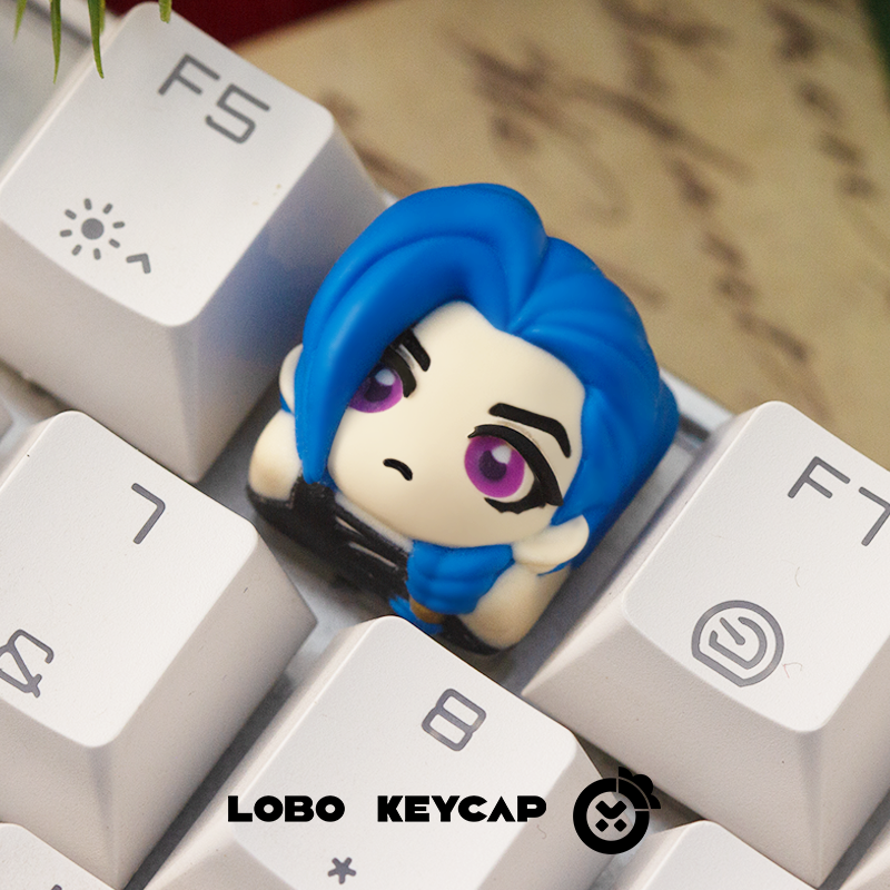 Arcane:League of Legends, Multi colored resin molded character keycaps, personalized keycaps, mechanical keyboard decorative keycaps