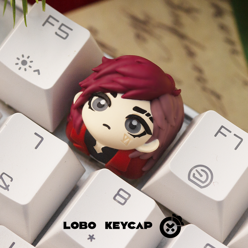 Arcane:League of Legends, Multi colored resin molded character keycaps, personalized keycaps, mechanical keyboard decorative keycaps