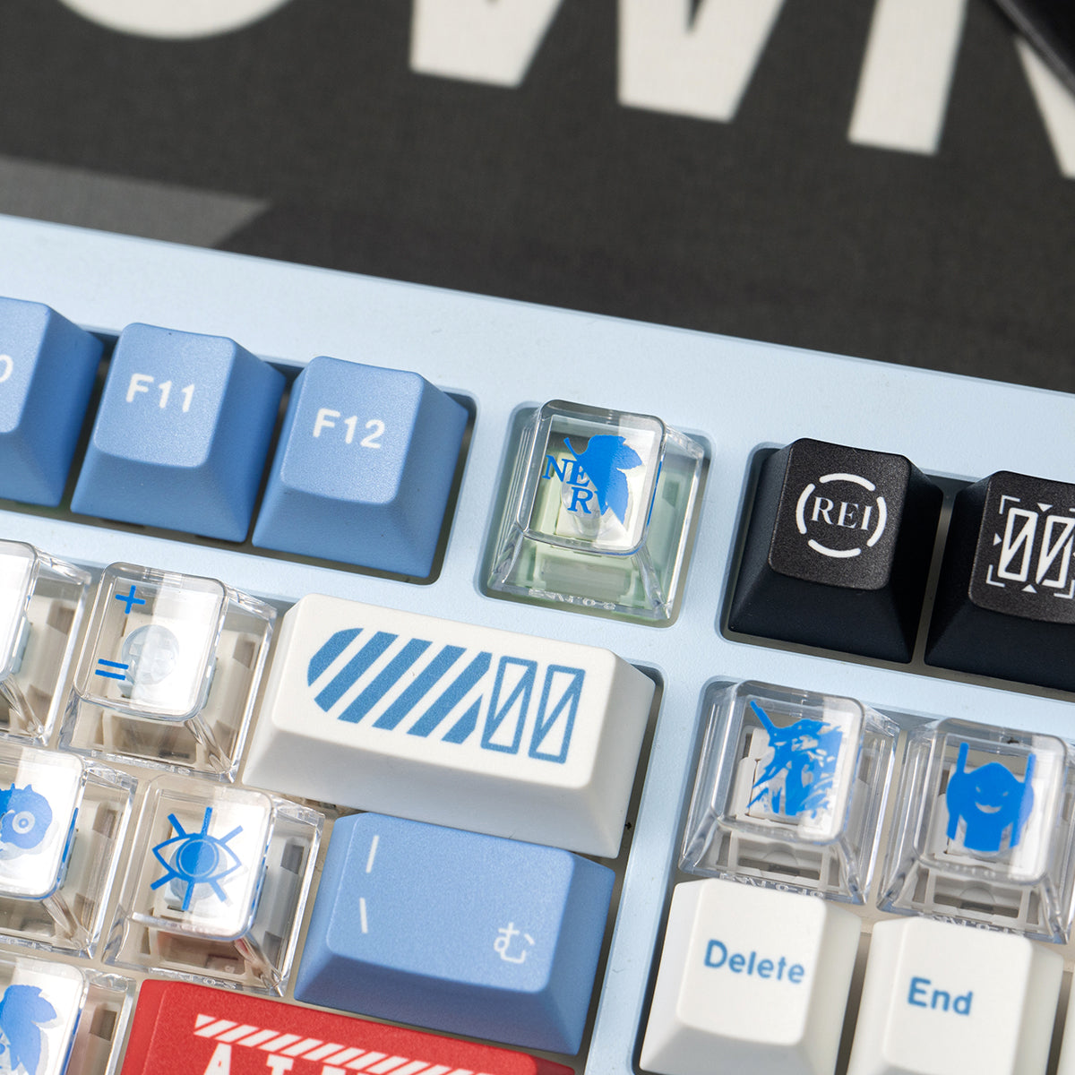 EVA mecha themed mechanical keyboard keycaps complete set PBT sublimation/PC transparent transfer printing factory height