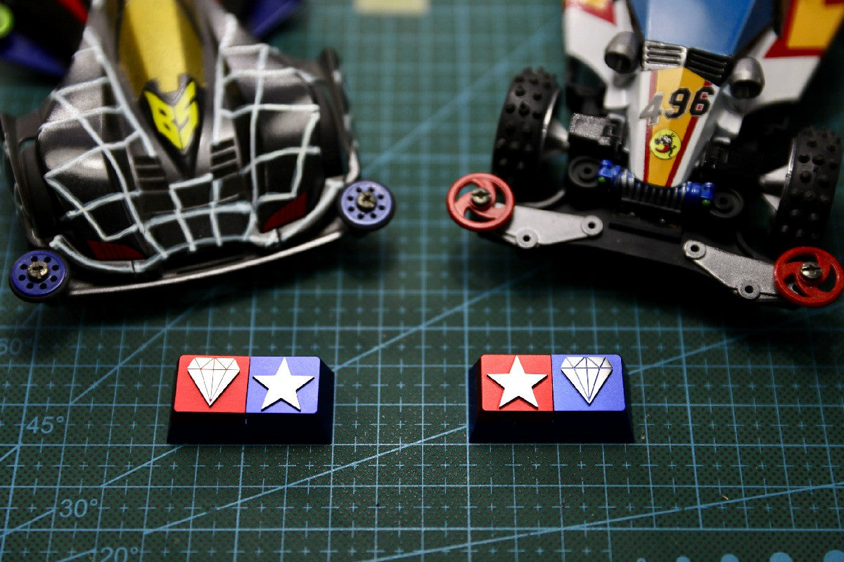 Mini 4WD classic logo, aluminum alloy 2U metal personalized keycap, decorative keycap.